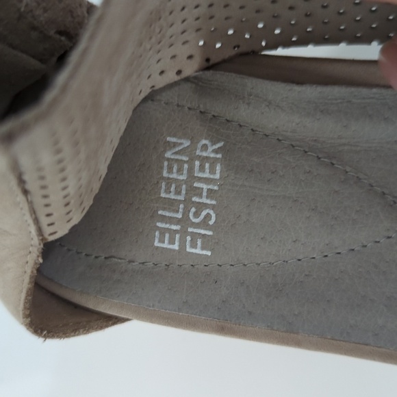 Eileen Fisher Suede Wide Straps Platform Sandals Gray 8 summer retro 90s casual - Picture 7 of 9